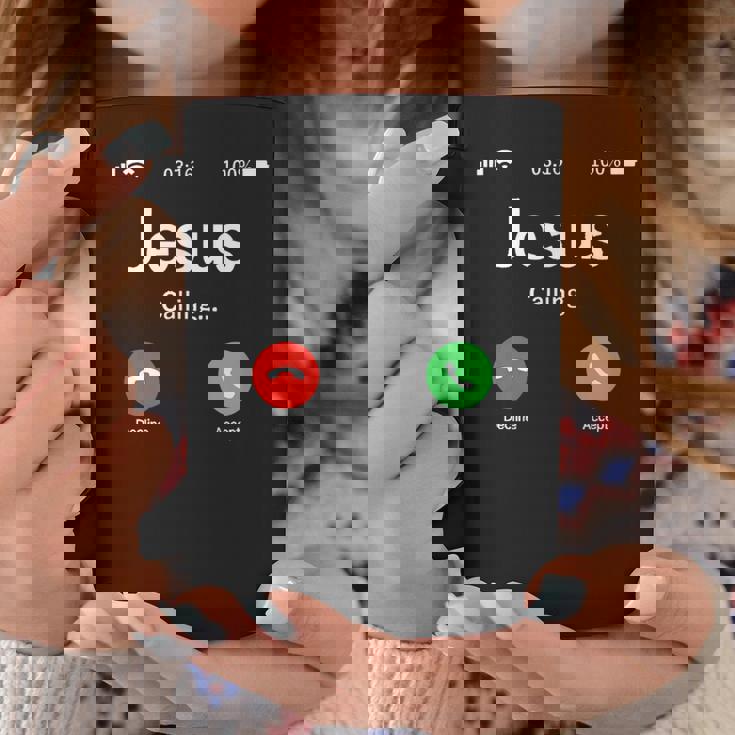 イエスは天国から呼びかけている-クリスチャンリビング コーヒーマグ 面白い贈り物