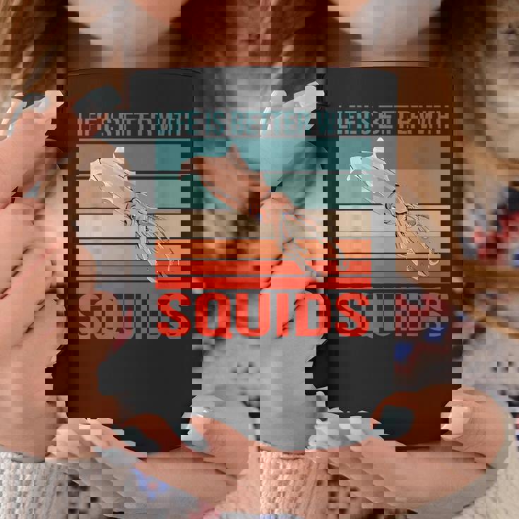 イカ ライフ・イズ・ベター 烏賊 イカ コーヒーマグ 面白い贈り物