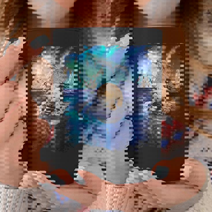 イルカと北のシロクマ、ライトとイルカ コーヒーマグ 面白い贈り物