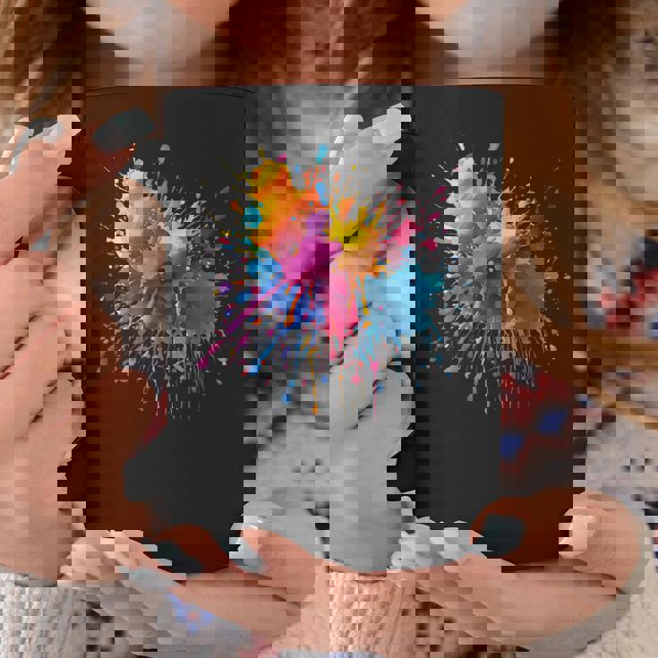 インク ペンキ 飛び散り レインボープリント カラフル イラスト コーヒーマグ 面白い贈り物