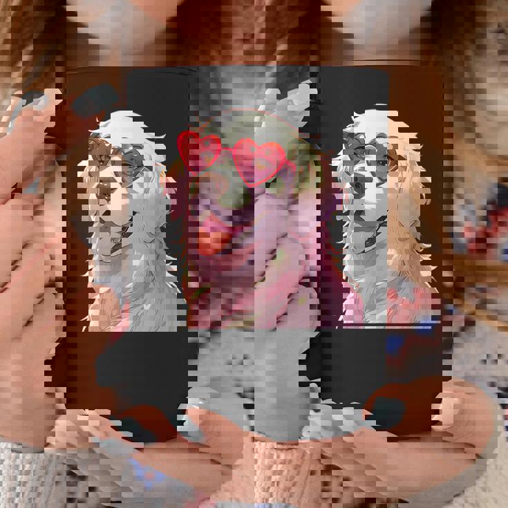 イングリッシュクリーム ゴールデンレトリバー ママギフト ハート メガネ ラブ コーヒーマグ 面白い贈り物