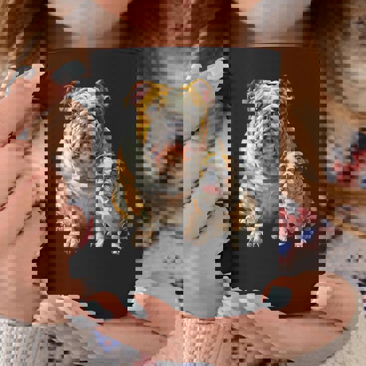 イングリッシュブルドッグの子犬とイングリッシュブルドッグ コーヒーマグ 面白い贈り物