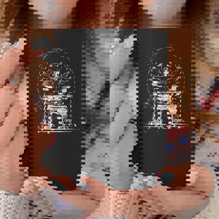 ウィトルウィウス的人体図 ドラム 面白tシャツ レオナルドダヴィンチ おもしろ ドラマー 服 音楽 メンズ コーヒーマグ 面白い贈り物