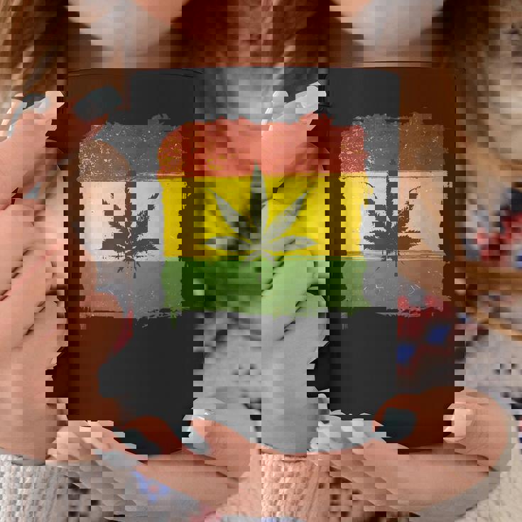 ウィード マリファナ ガンジャ リーフ ラスタ フラッグ 大麻 恋人 ギフト コーヒーマグ 面白い贈り物