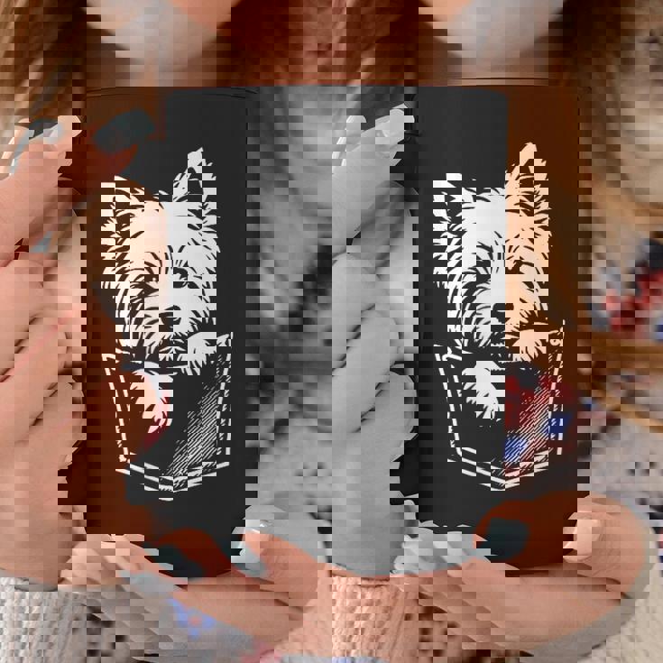 ウエスト ハイランド ホワイト テリア犬の覗くウェスティ デザイン コーヒーマグ 面白い贈り物