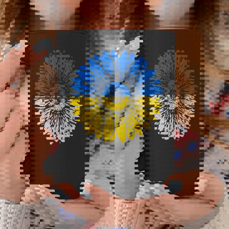 ウクライナの平和ひまわり苦しめられた青と黄色 コーヒーマグ 面白い贈り物