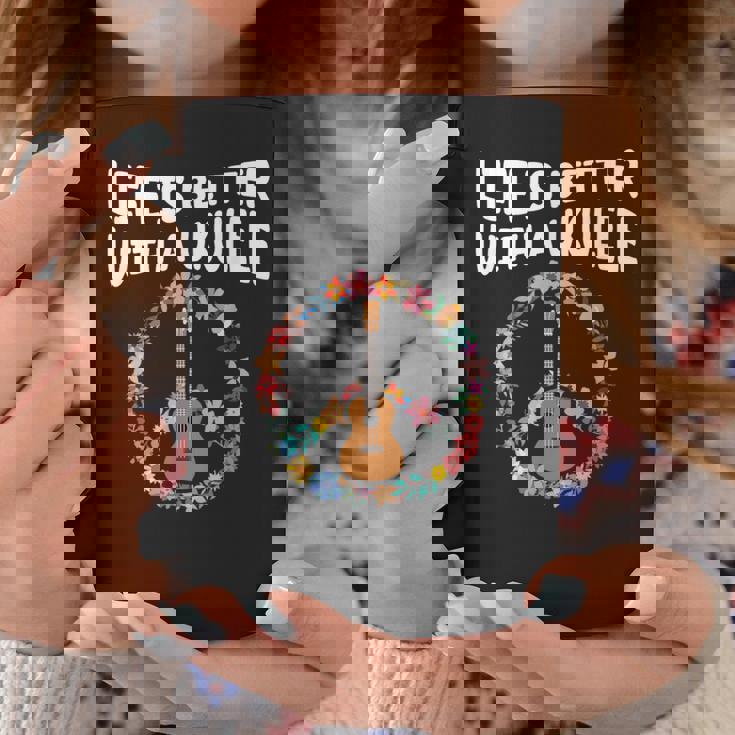 ウクレレで人生はもっと良い-ウクレレ愛好家 コーヒーマグ 面白い贈り物