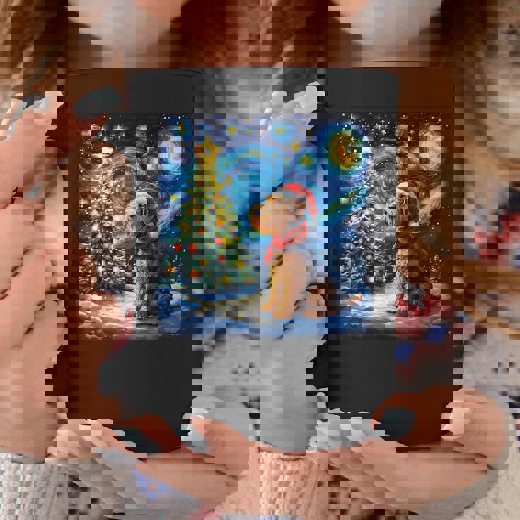 エアデール・テリア 星降る夜 クリスマス ゴッホ 犬の休日 コーヒーマグ 面白い贈り物