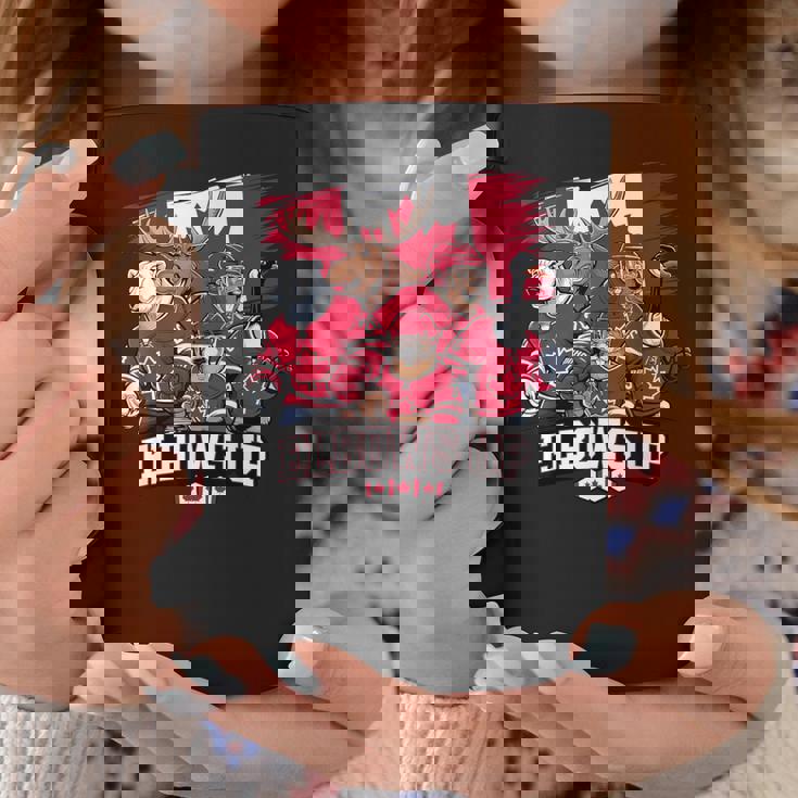 エルボーアップ カナダ カナディアン ビーバー ヘラジカ ホッケーチーム メープルリーフ コーヒーマグ 面白い贈り物