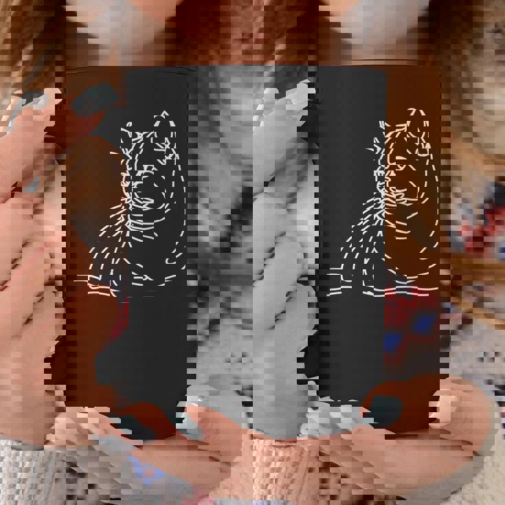 エレガントなラインアート ブリティッシュショートヘアの猫 コーヒーマグ 面白い贈り物