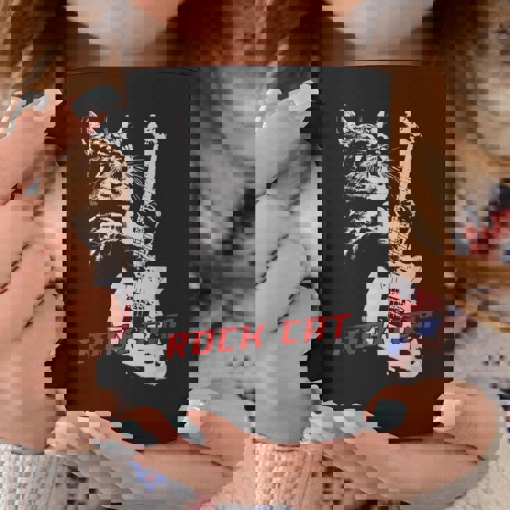 エレキギターを弾くロックキャット 面白い猫ニャーパロディショー コーヒーマグ 面白い贈り物