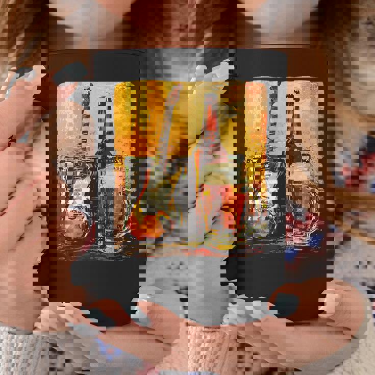 エレキギター好きのための酒とビールのロックギター コーヒーマグ 面白い贈り物