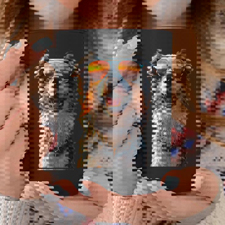 オーストラリアン・シェパード＆サングラス 愛犬家 シェパード コーヒーマグ 面白い贈り物