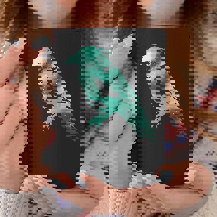 オーディンブラックカラスギフトバイキングレイヴンシルエット コーヒーマグ 面白い贈り物