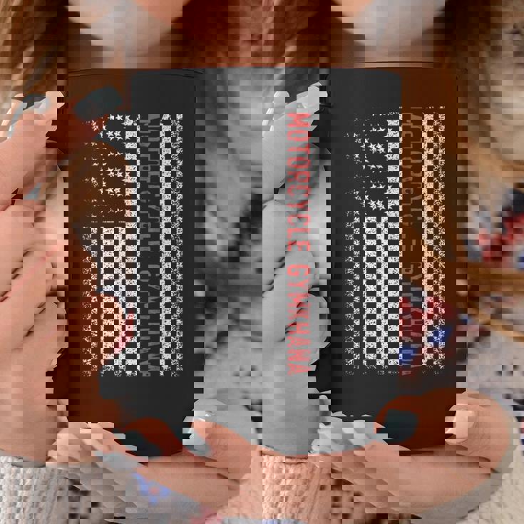 オートバイ ジムカーナ アメリカ国旗 7月4日 コーヒーマグ 面白い贈り物