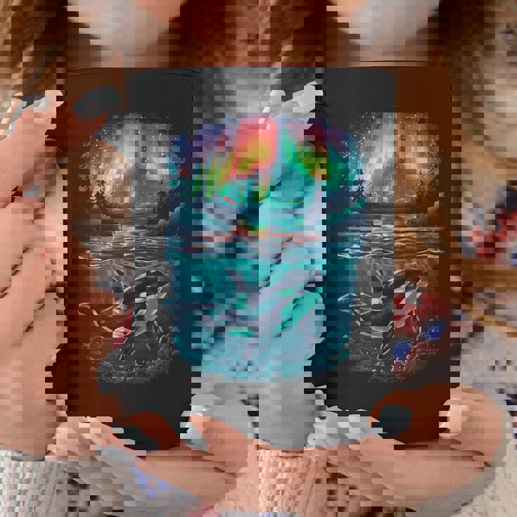 オーロラシャチが特徴のオルカ。 コーヒーマグ 面白い贈り物