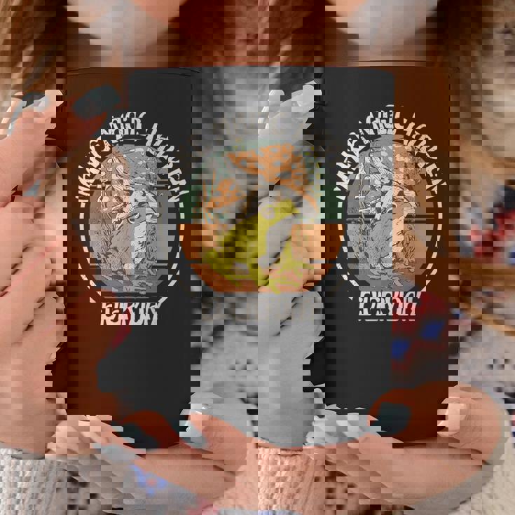 カエルとキノコ 毎日魔法を起こしましょう。 コーヒーマグ 面白い贈り物