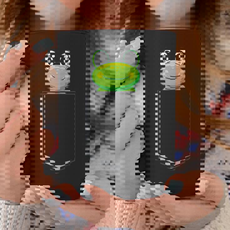 カエルポケットにカエルポケットペットカエルグリーンカエルポケット コーヒーマグ 面白い贈り物