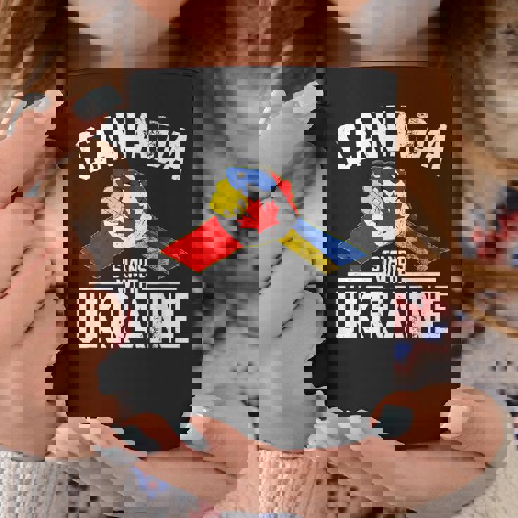 カナダはウクライナのウクライナのカナダの旗のtシャツで立ちます コーヒーマグ 面白い贈り物