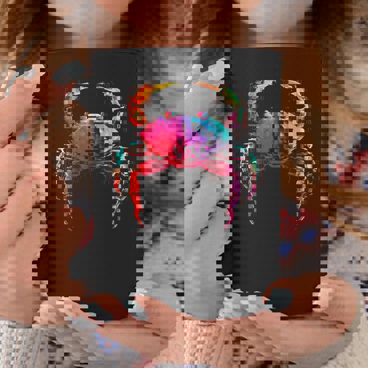 カニ カラフル 幾何学 動物 アート グラフィック モチーフ カニ コーヒーマグ 面白い贈り物