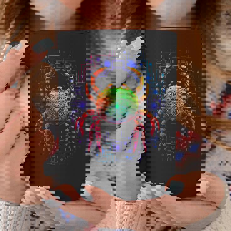 カニ曼荼羅動物モチーフアートカニ コーヒーマグ 面白い贈り物