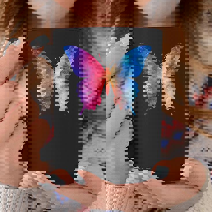 カラフルなシルエット抽象的な水彩蝶 コーヒーマグ 面白い贈り物