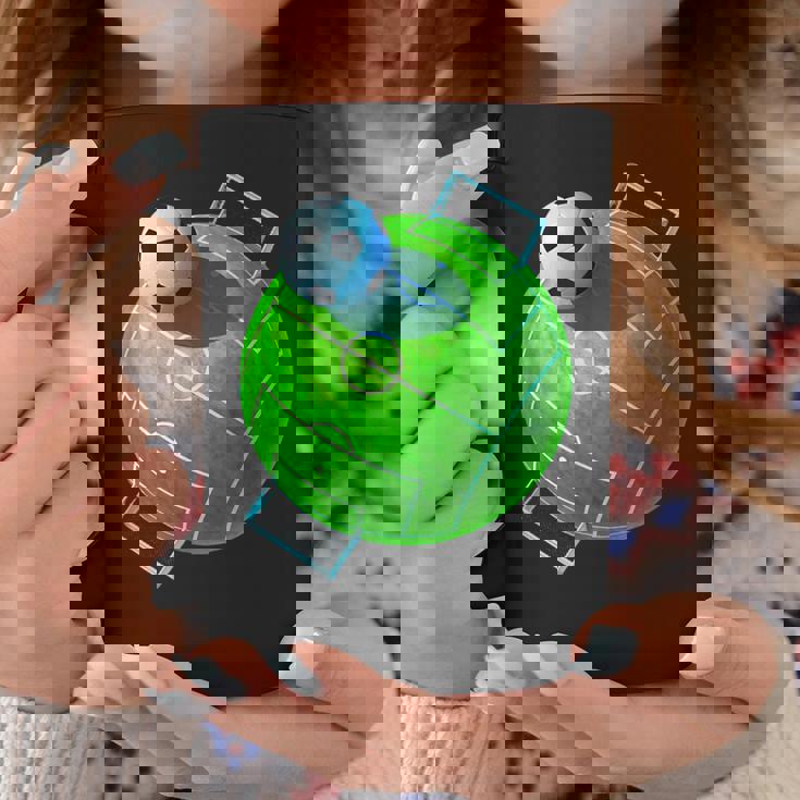 カーブ サッカーボール フィールドゴール サッカー選手 コーチ サッカーファン コーヒーマグ 面白い贈り物