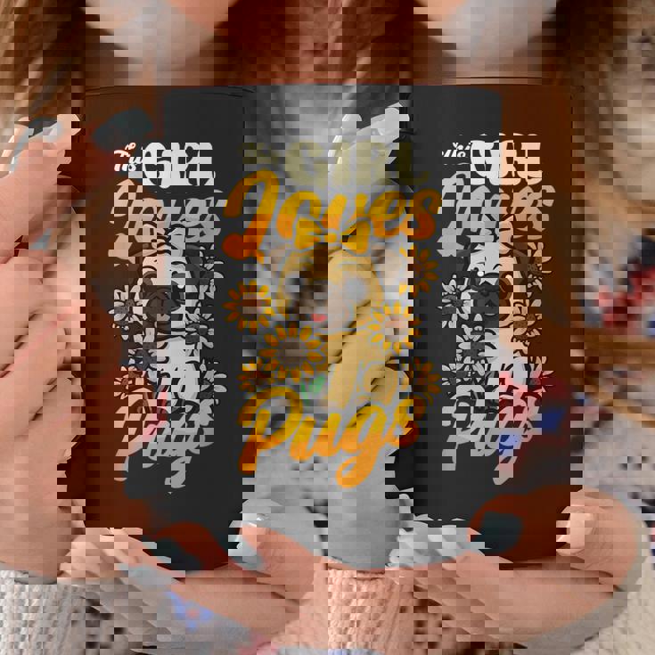 ガールズパグ犬愛好家 This Girl Loves Pugs コーヒーマグ 面白い贈り物