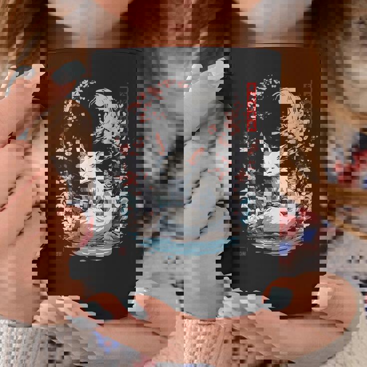 キツネ 妖怪 白狐 幽霊 浮世絵 ヴィンテージ コーヒーマグ 面白い贈り物