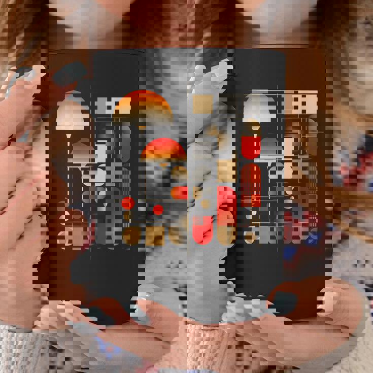 キノコ 幾何学 アート イラスト グラフィック キノコ コーヒーマグ 面白い贈り物