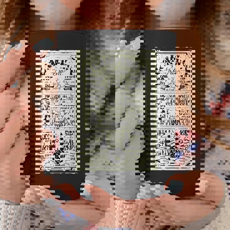 キャンピング ルール 遊び心たっぷりのヴィンテージ調デザイン おもしろ キャンプ コーヒーマグ 面白い贈り物