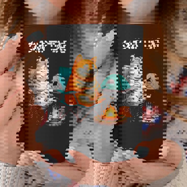 キャンプ Camp Time アウトドア 焚火 おもしろ 犬 柴犬好き 柴犬 名言 文字 面白い ふざけた ネタ コーヒーマグ 面白い贈り物