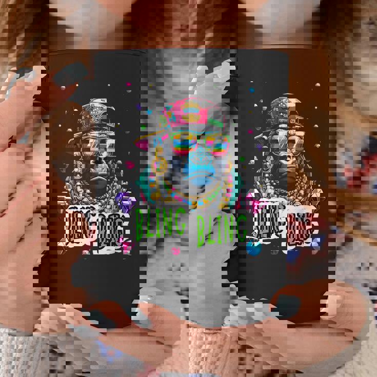 キラキラ光るクールなゴリラとジュエルヒップホップアートギャングスター コーヒーマグ 面白い贈り物