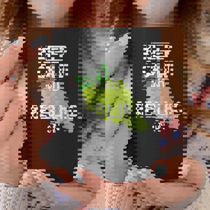 キープ・カームとリースリング・オン・ワイン コーヒーマグ 面白い贈り物