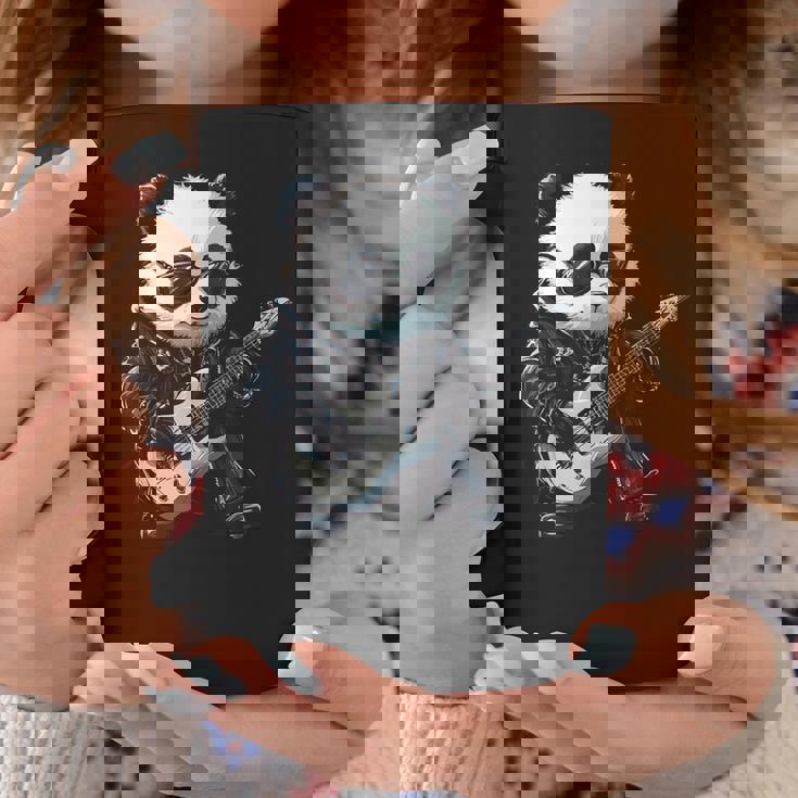 ギター ロック音楽を備えたヘビー ロック メタル パンダ コーヒーマグ 面白い贈り物