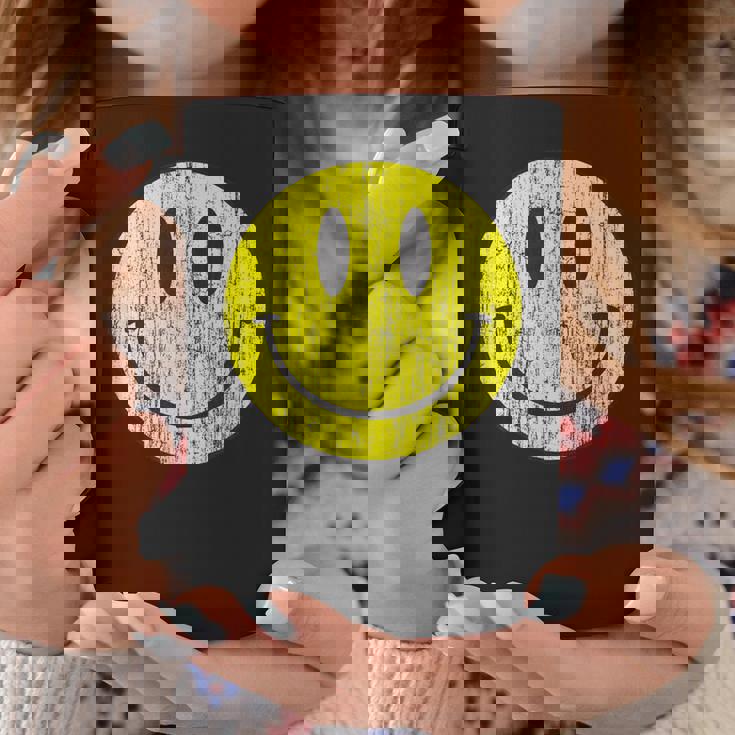 クラシック スマイリーシャツ アンティーク調 80年代風 アシッドハウス アイコン 顔文字 コーヒーマグ 面白い贈り物