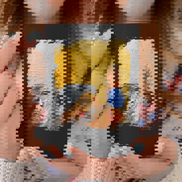 クラシックブルーヨーヨーの猫 コーヒーマグ 面白い贈り物