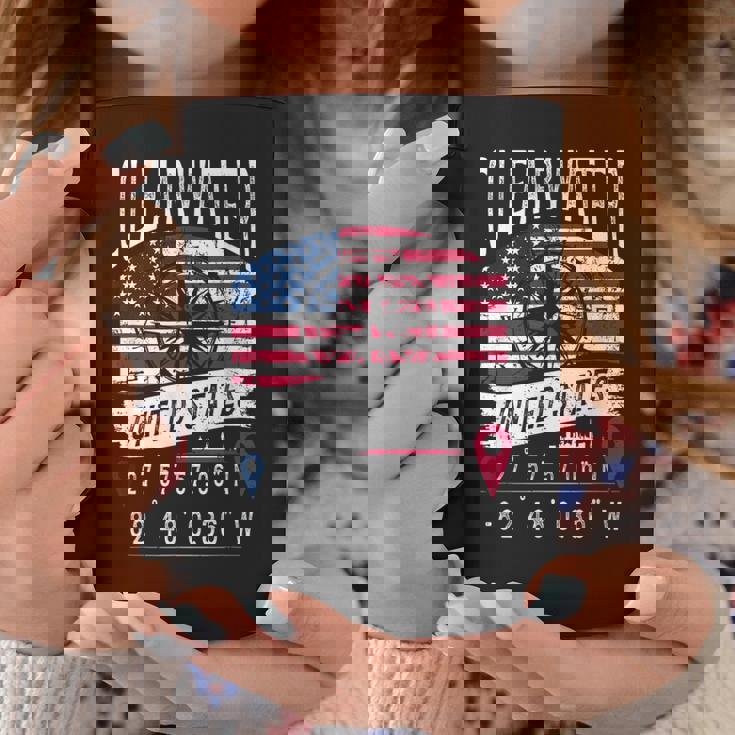 クリアウォーター アメリカ国旗 Gps座標 クリアウォーター コーヒーマグ 面白い贈り物