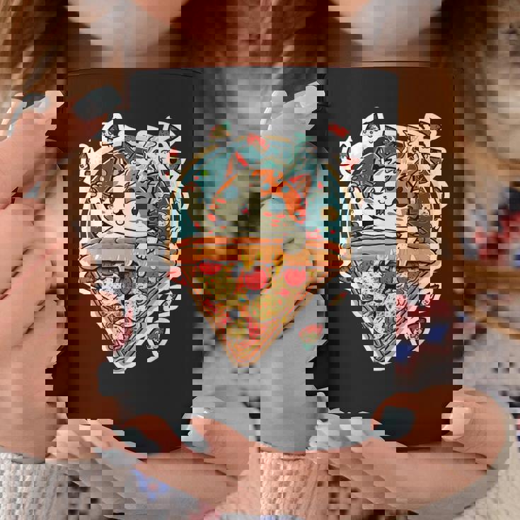 クレイジー ペパロニ ピザ キャット カルツォーネ トラ猫 ファーストフードの子猫 コーヒーマグ 面白い贈り物