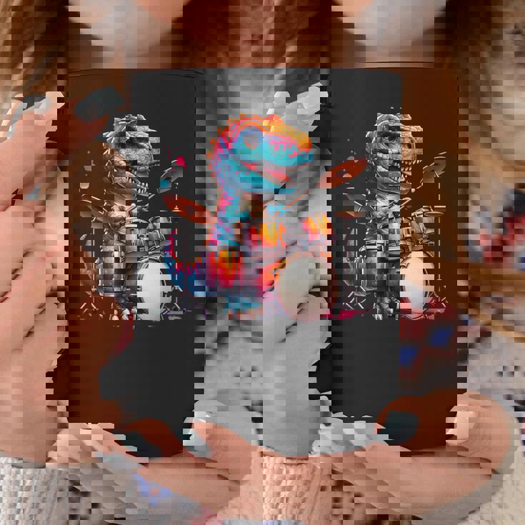 クールなt-Rex恐竜ドラマー音楽バンドデザイン。 コーヒーマグ 面白い贈り物