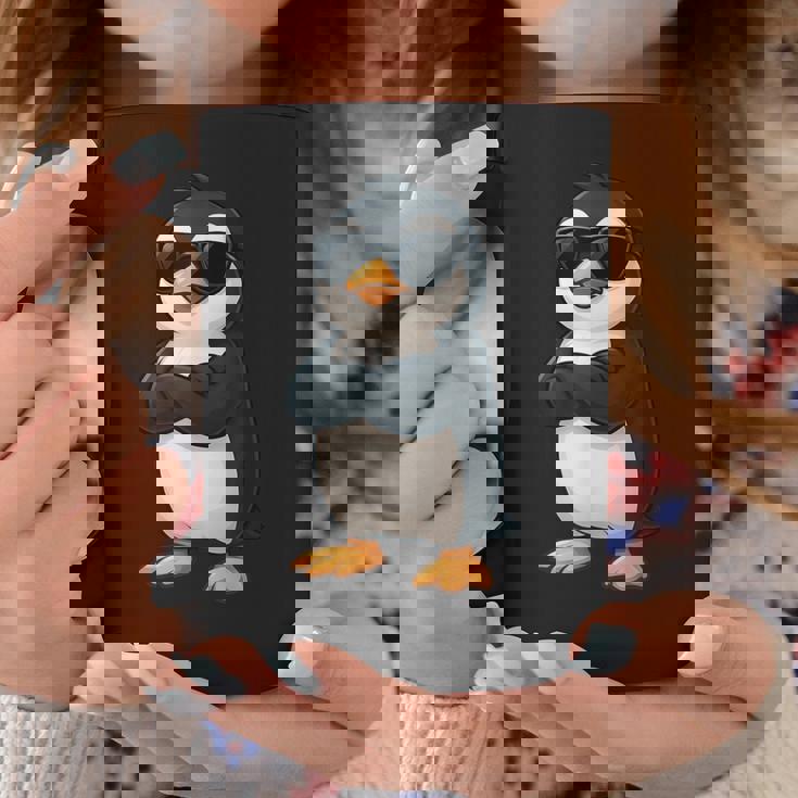 クールなペンギン漫画面白い動物サングラス付き コーヒーマグ 面白い贈り物