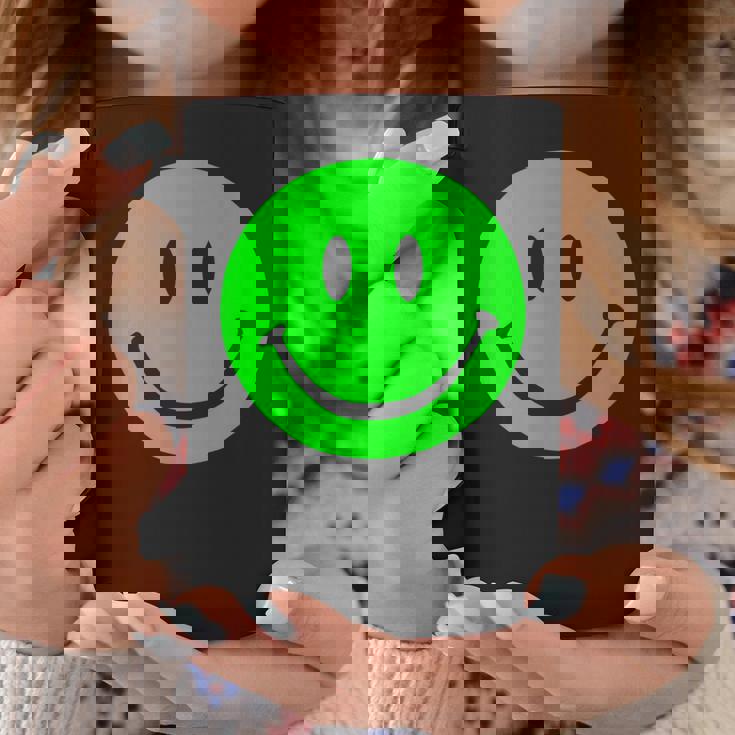 グリーン スマイリーフェイス レトロ グリーン ハッピーフェイス コーヒーマグ 面白い贈り物