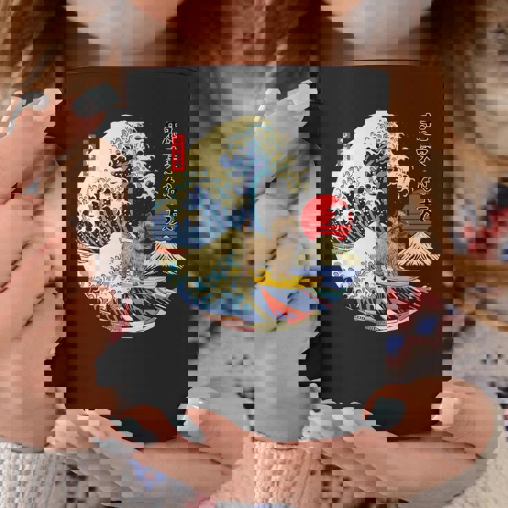 ケアンテリア 日本の神奈川波 サーフ 忠実な犬 コーヒーマグ 面白い贈り物