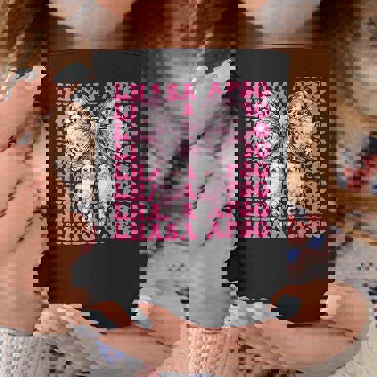 コケットボウ ラサ・アプソ 犬 女の子 ママ 母の日 ピンク コーヒーマグ 面白い贈り物