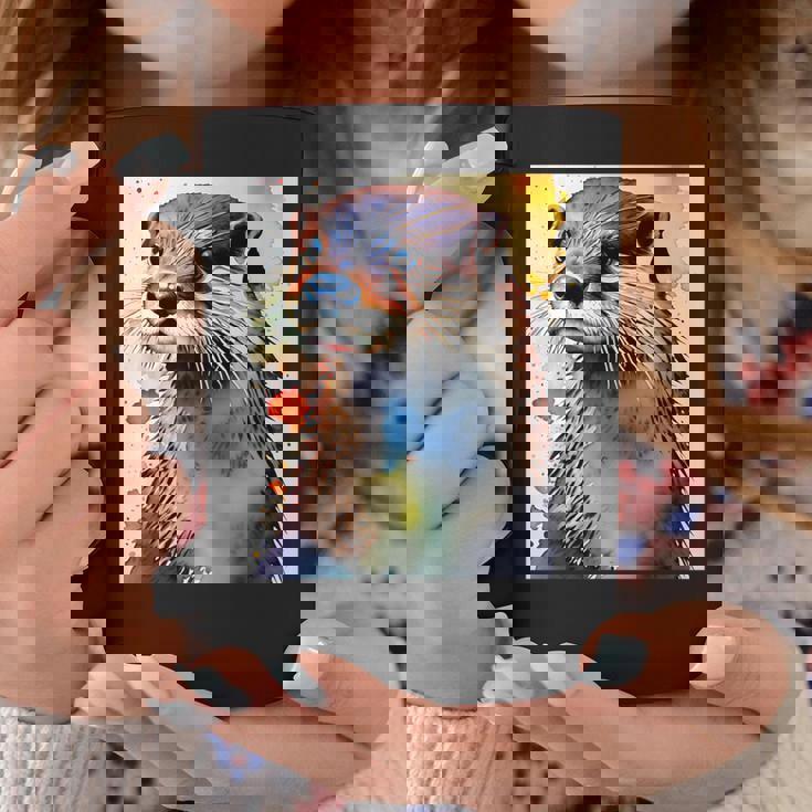 コツメカワウソ【どうぶつフレンズ】水彩画 動物 かわいい おしゃれ イラスト コーヒーマグ 面白い贈り物