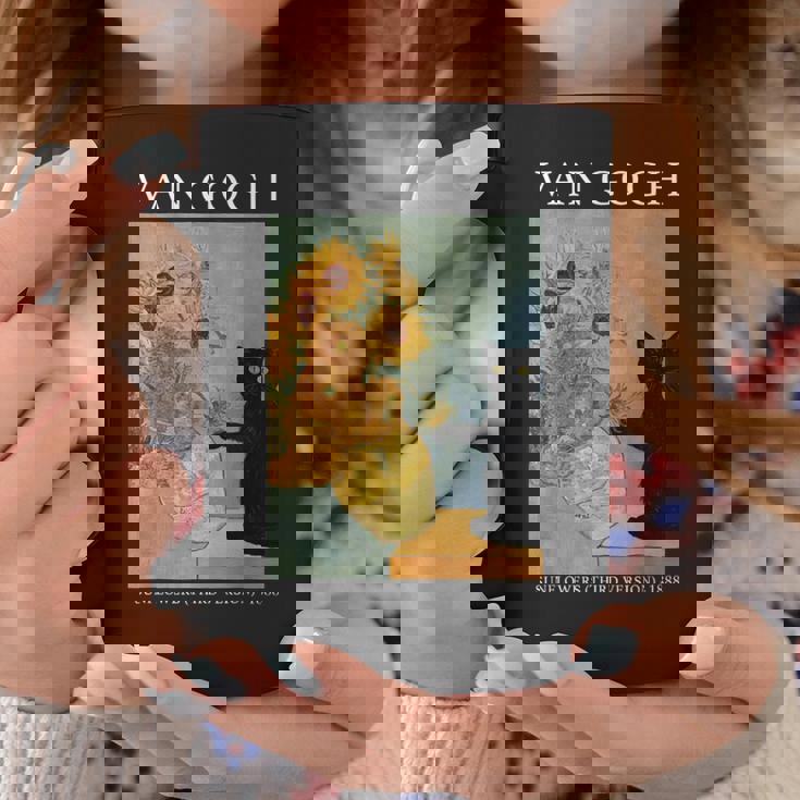 ゴッホ 黒猫 ひまわり おもしろ猫 コーヒーマグ 面白い贈り物