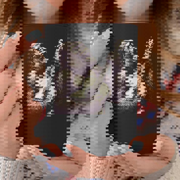 ゴリラ 演奏 ギター 面白い ロック 音楽 ギター ゴリラ コーヒーマグ 面白い贈り物