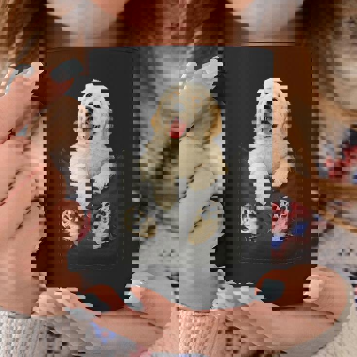 ゴールデンレトリバー ポケットに入った子犬 コーヒーマグ 面白い贈り物