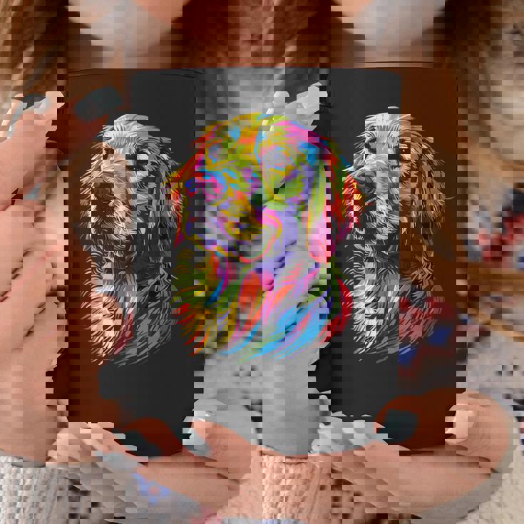 ゴールデン・レトリーバー 犬 カラフル ポップアート 犬好き コーヒーマグ 面白い贈り物