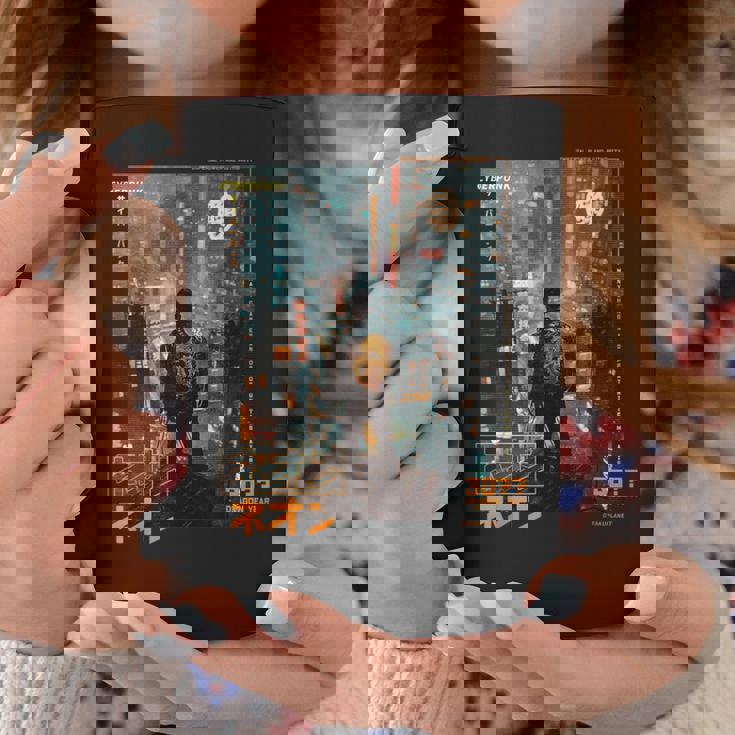 サイバーパンク の 都会 の 日本の ヴェイパーウェーブ の レトロ フューチャー コーヒーマグ 面白い贈り物